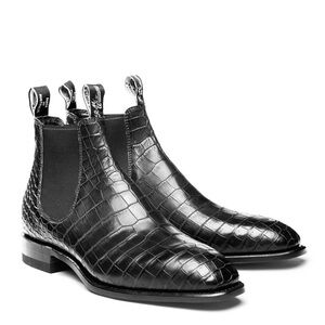 R.M. WILLIAMS Crocodile Genuine Leather Ankle Chelsea Boots